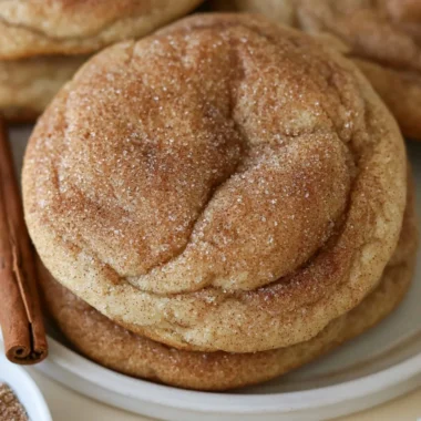 Delicious maple snickerdoodles cookies on a wooden plate