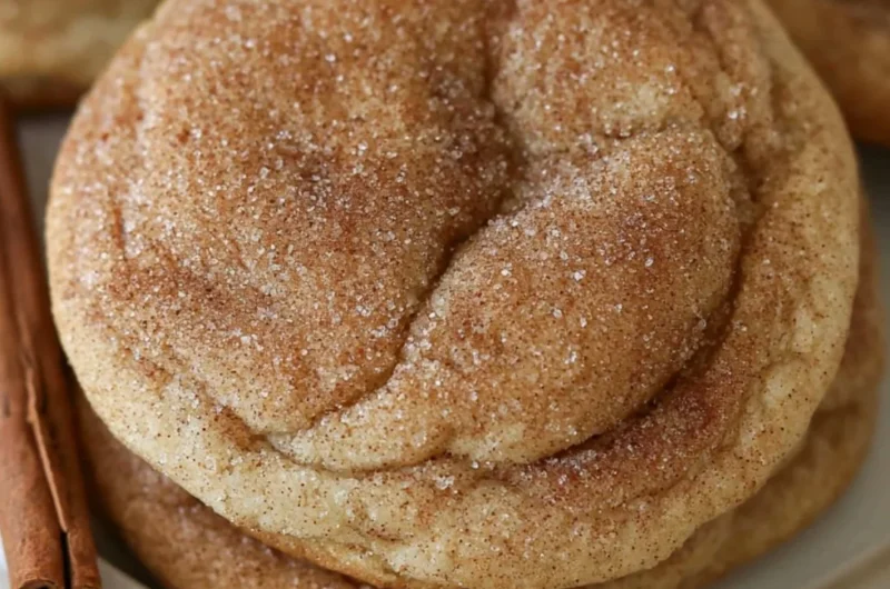 Delicious maple snickerdoodles cookies on a wooden plate