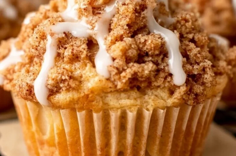 Cozy apple crumble muffins baked with a crunchy topping and fresh apple filling