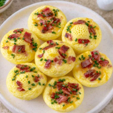 Cozy cottage cheese egg bites served warm with herbs and spices