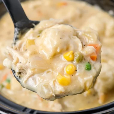 Cozy Crock Pot chicken and dumplings in a bowl, perfect for a comforting meal.