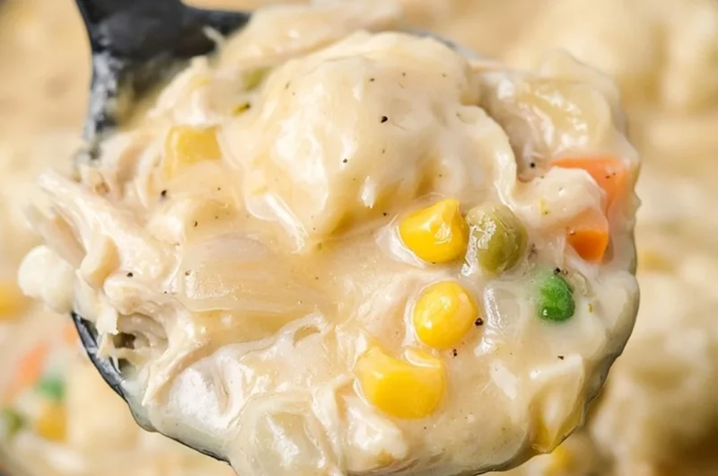 Cozy Crock Pot chicken and dumplings in a bowl, perfect for a comforting meal.