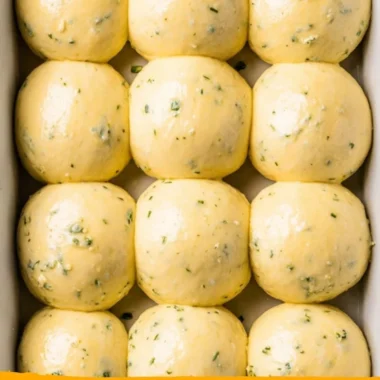 Freshly baked cozy garlic bread rolls ready to serve