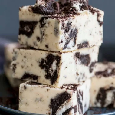 Delicious homemade Oreo fudge in a cozy setting