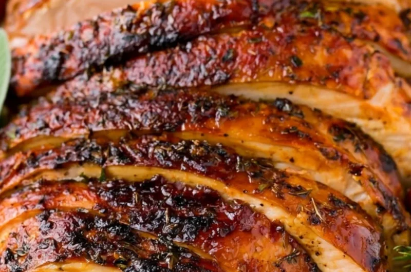 Cozy oven roasted turkey breast with herbs and spices