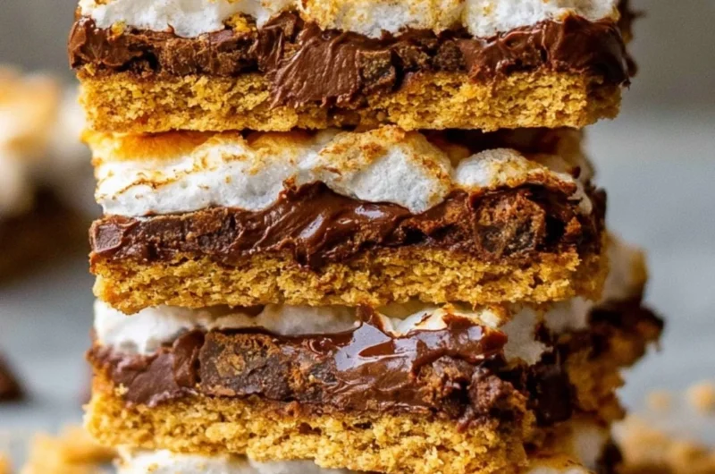 Delicious and cozy S'more Bars with chocolate and marshmallows