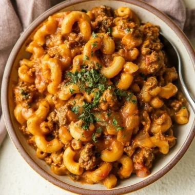Healthy gluten-free and dairy-free Hamburger Helper dish served in a bowl
