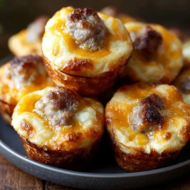 Flavor-packed high-protein sausage pancake mini muffins on a plate