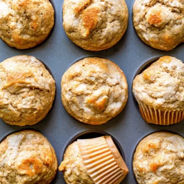 Healthy peanut butter banana muffins baked with nutritious ingredients