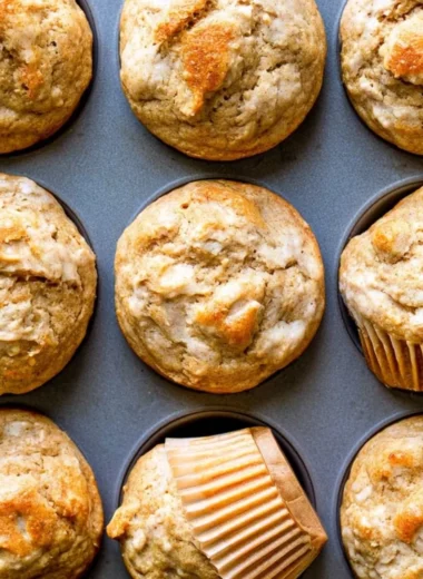 Healthy peanut butter banana muffins baked with nutritious ingredients