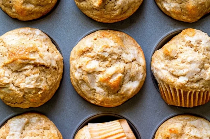 Healthy peanut butter banana muffins baked with nutritious ingredients