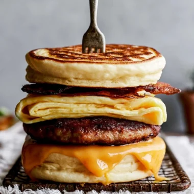 Delicious Homemade McGriddle ready in under 30 minutes with fluffy pancakes and syrup