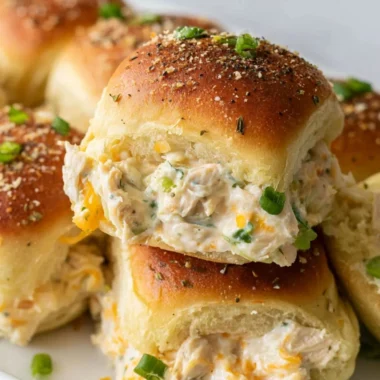Delicious Cozy Creamy Crack Chicken Sliders served on a platter