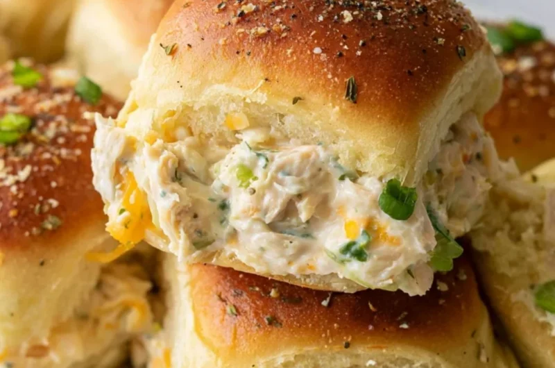 Delicious Cozy Creamy Crack Chicken Sliders served on a platter