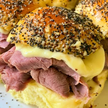 Cozy roast beef sliders served on a platter