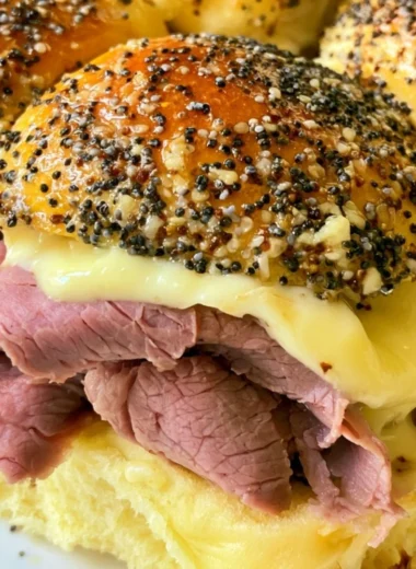 Cozy roast beef sliders served on a platter