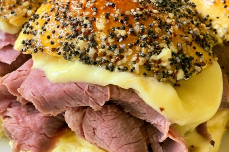 Cozy roast beef sliders served on a platter