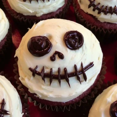 Creepy Halloween skull cupcakes decorated for a spooky celebration.