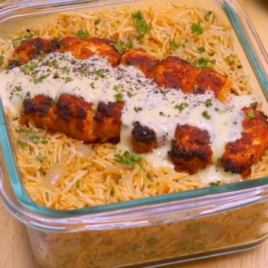 Delicious creamy Cajun chicken and rice bowls for high protein meal prep