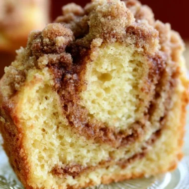Easy coffee cake made from a box cake mix with a crumbly top