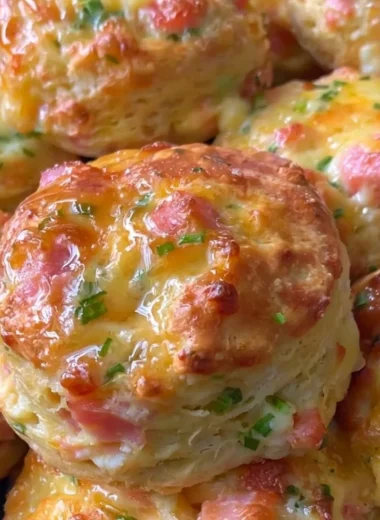 High-protein cottage cheese breakfast biscuits on a plate