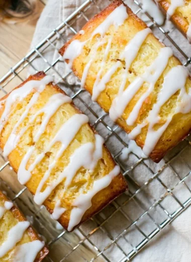 Delicious Eggnog Bread with Sugar Rum Glaze on a festive table