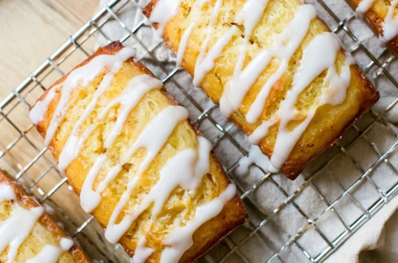 Delicious Eggnog Bread with Sugar Rum Glaze on a festive table