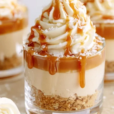 No-Bake Salted Caramel Cheesecake Cups for Easy Party Dessert