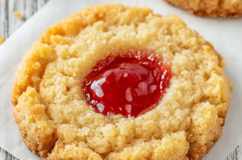 Homemade raspberry crumble cookies on a festive plate