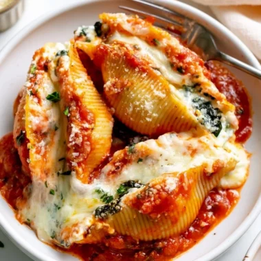 A plate of delicious stuffed shells filled with cheese and herbs