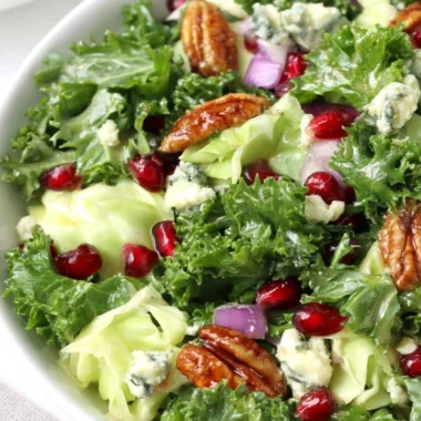 Winter Chopped Salad with Pomegranate and Blue Cheese for holiday celebrations
